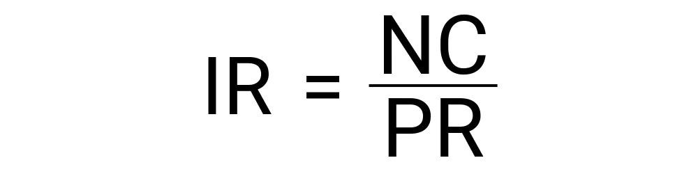 An image showing the formula for calculating incidence rate.